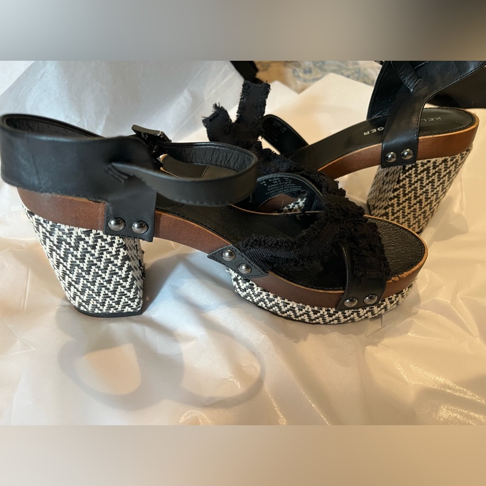 Kelsi Dagger Black and White Sandals. New no box